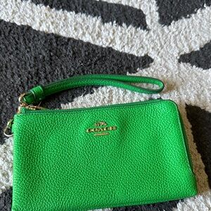 Coach Vibrant Green Wristlet